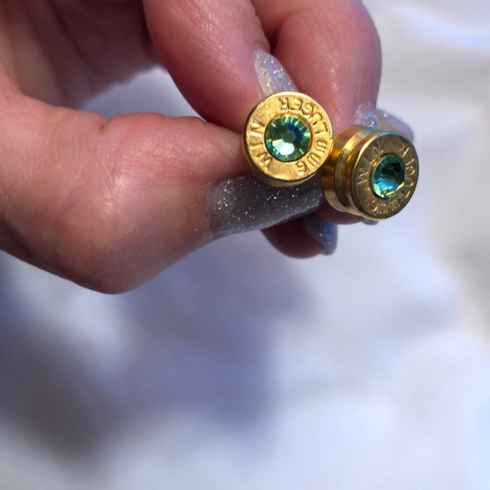 Peridot 9mm post earrings